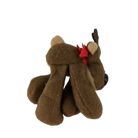 Vtg Hallmark Rodney Reindeer Plush Stuffed Animal Toy Red Bow Christmas 10" - Picture 2 of 6